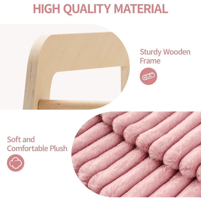 М'яке ліжко для котів EWOOFUN - велике, стабільне, знімне, 56x45 см (Рожевий, M)