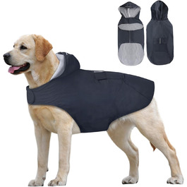 Водонепроможна куртка для собак Idepet Regenmantel: захист від дощу та вітру для маленьких, середніх та великих собак (6XL, чорний)