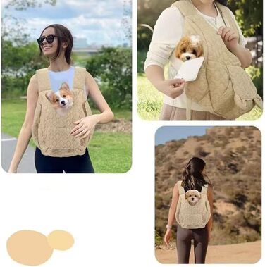 Рюкзак для собак і котів Godpqiui | Дихаючий, м'який, портативний | Для цуценят, малих собак, котів | Outdoor, кемпінг, прогулянки, подорожі (Хакі)