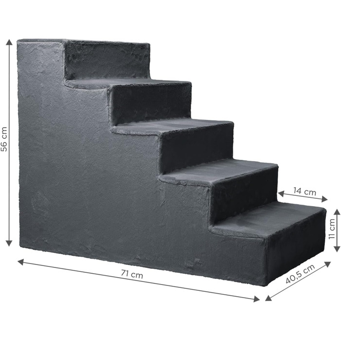 Сходи для собак Mg Design Marineblau: стабільна дерев'яна конструкція, для собак та котів, 40 x 45 x 5 см, 71 x 40.5 x 56 см