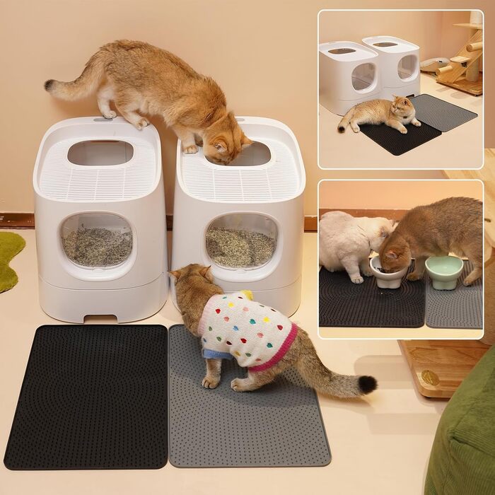 Килимок для котячого туалету Odoland, 2 шт., 71 x 51 см, силіконовий, водовідштовхуючий