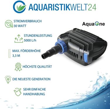 Комплект фільтрації для ставка AquaOne CPF-15000 з насосом, UV-лампою 30 Вт, для ставків до 30 000 л, фільтр, шланг