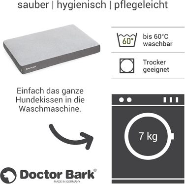 Килимок для собак середніх порід Doctor Bark - 88x60 см, сірий, миючий, м'який, плюшевий