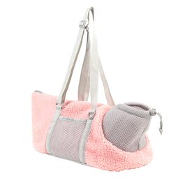 SIQITECH Сумка-переноска для собак та котів, тепла зимова, регульований ремінь, для тварин до 4 кг, рожева