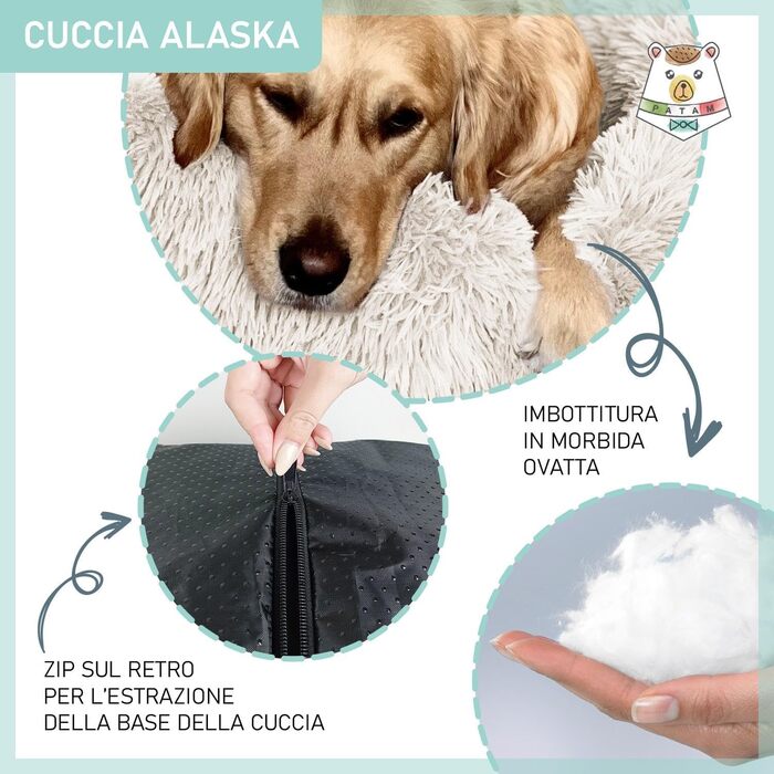 Крісло-ліжко для собак та котів Alaska: зручне, знімний чохол, неслизьке, машинне прання, велике (⌀ 81 см)