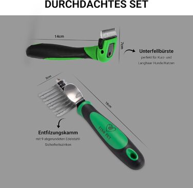 Набір гребінців для собак та котів (2 шт.) – для довгої та короткої шерсті, видалення підшерстка