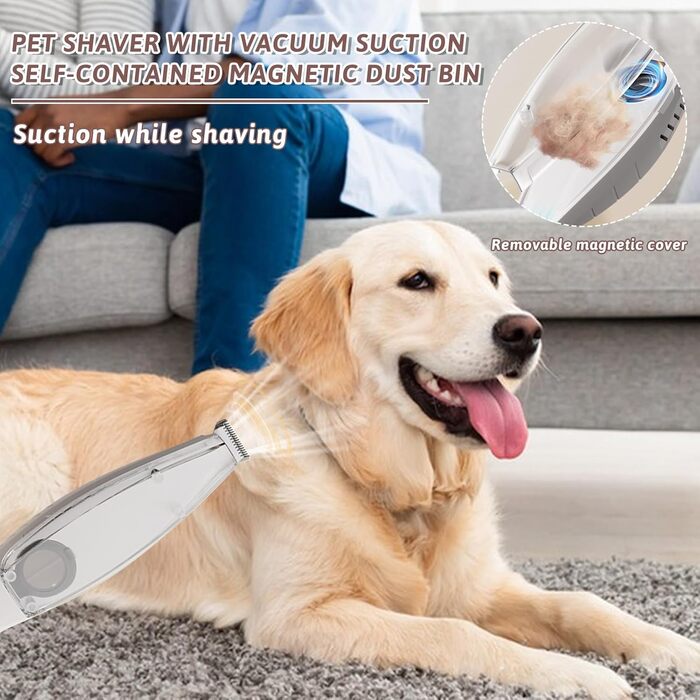 Триммер для собак з подвійними лезами, 2 швидкості, для догляду за лапами, очищення очей, вух та обличчя (білий)