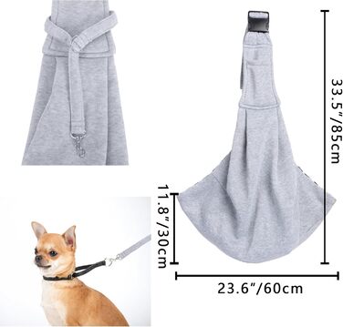 Сумка-слінг для тварин, переноска для котів та собак, зручна переноска на плечі (сірий)