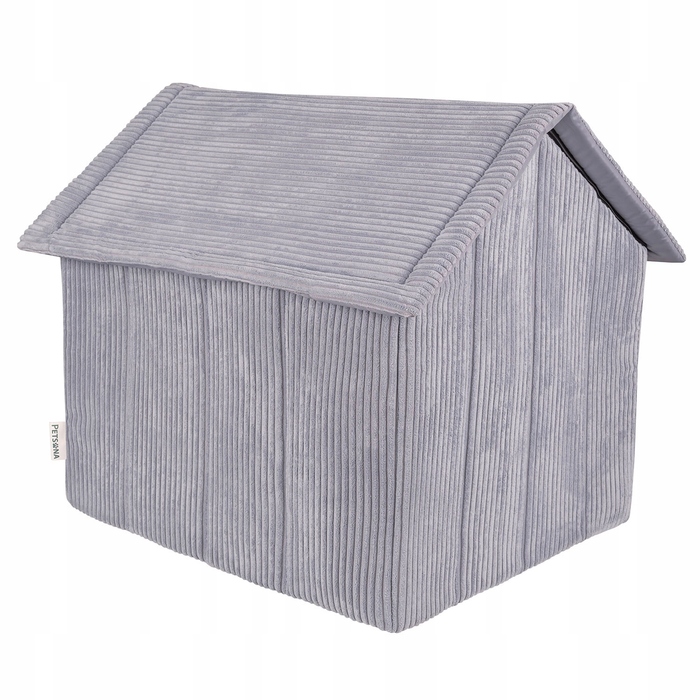 Ліжко-будиночок для собак Petsona Buda, пінопластовий матрац, темно-сірий, розмір 2XL