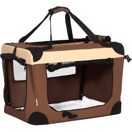 PawHut переносна переносна сумка-переноска для тварин, 60 см, для котів та мініатюрних собак, з подушкою, коричнева