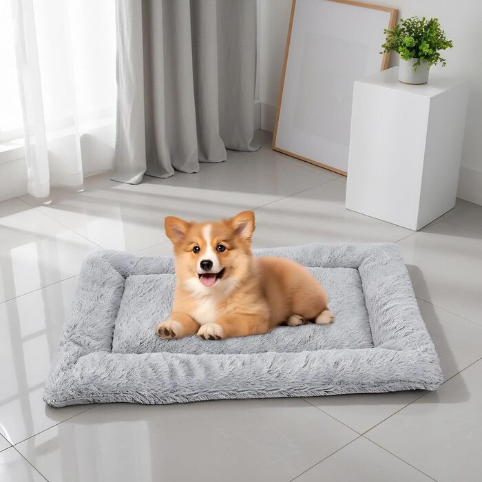 М'який килимок для собак, 70 x 93 см. Килимок для собак, лежанка, м'яка подушка з неслизьким дном для собак, котів, тварин. Розмір: L (Сірий)