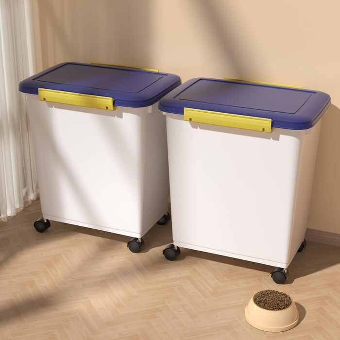 Контейнер для корму для собак Cetomo, 32L, 3 шт. з місткістю 10L кожний, з роликами, силіконовим ущільнювачем та совочками