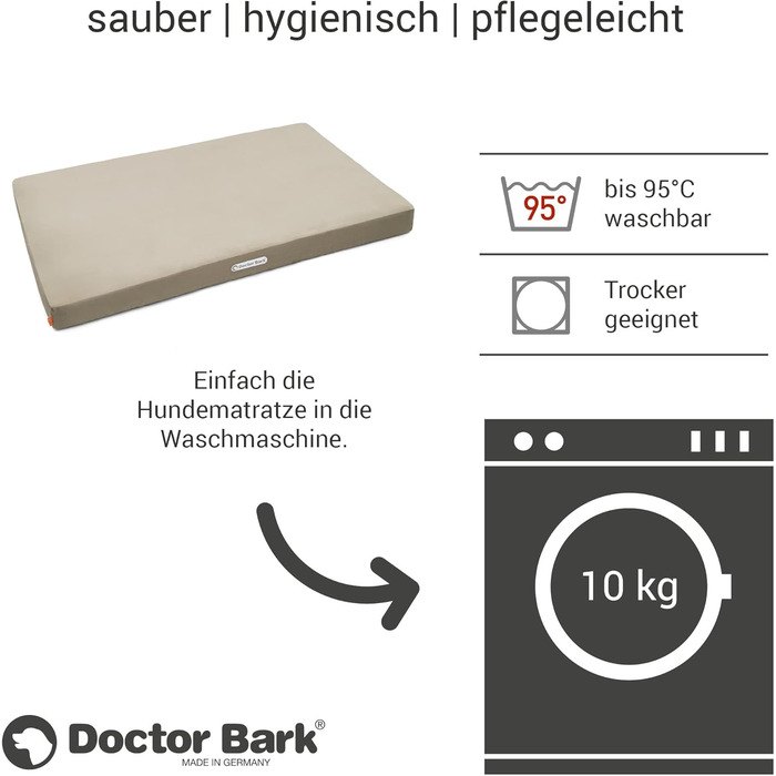 Ортопедичний лежак для собак Doctor Bark з флісовою поверхнею, великий (XL, 120x80 см, бежево-золотисто-коричневий)