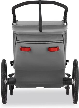 Фуктек Причіп для велосипеда Sportfux на 2 місця, сірий, з сумкою, відбивачами, ручкою-штовхачем, захистом від дощу та сонця, складний