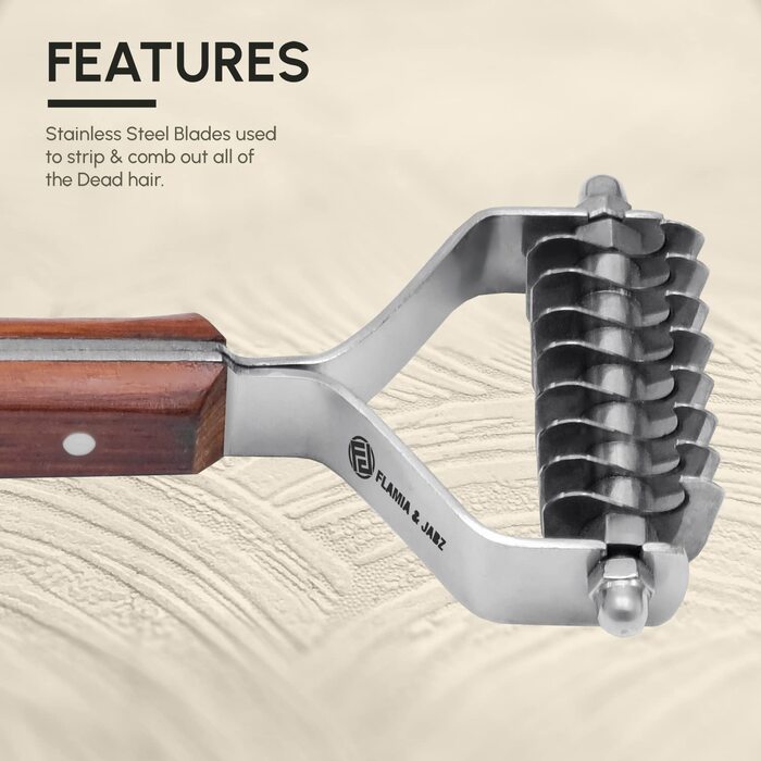 Гребінець для грумінгу підшерстка собак, котів та домашніх тварин FLAMIA & JABZ (14 лез)