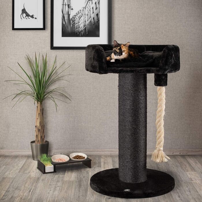 Когтеточка для котів CanadianCat Ontario XXL, 100 см, антрацит, стовпчик Ø 20 см, сизаль