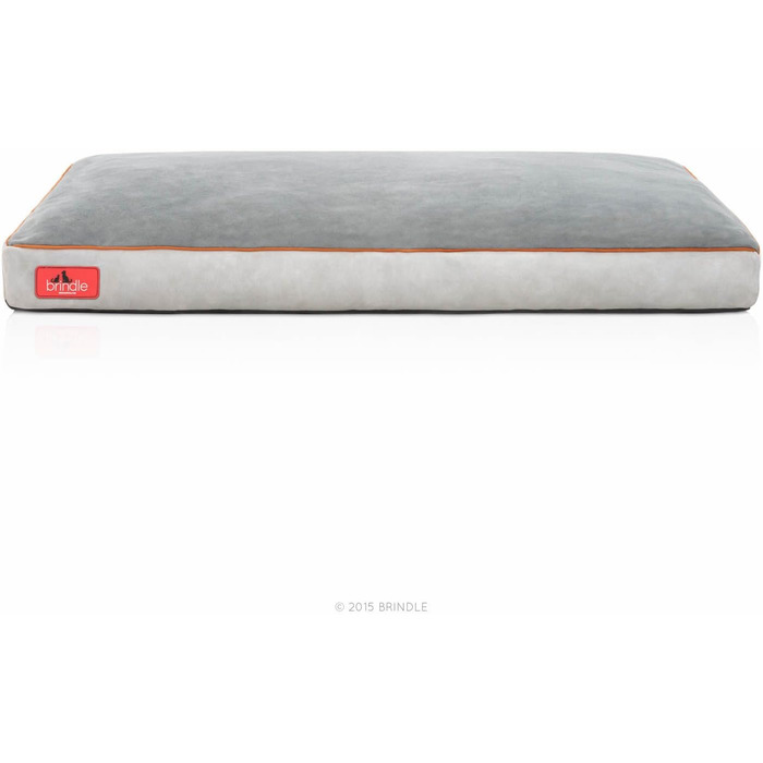 Brindle ортопедичне ліжко для собак з подрібненої піни Memory Foam, знімний та праний чохол, 132×86 см, сірий
