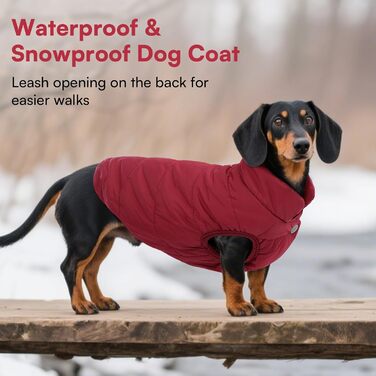 ASENKU Зимовий теплий водонепроникний зимовий одяг для собак великих порід. Тепла флісова куртка для собак з шлейкою. Вітронепроникний зимовий одяг для собак, червоний, розмір L