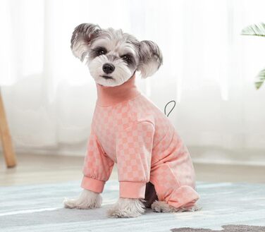 Теплий флісовий зимовий одяг для собак - піжама, комбінезон, тепла куртка для малих та середніх собак (X-Small, рожевий)