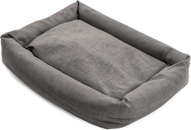 Кругле собаче ліжко Batuffolo для собак та котів, неслизьке, водонепроникне, сірого кольору, розмір M (76x76x13 см)
