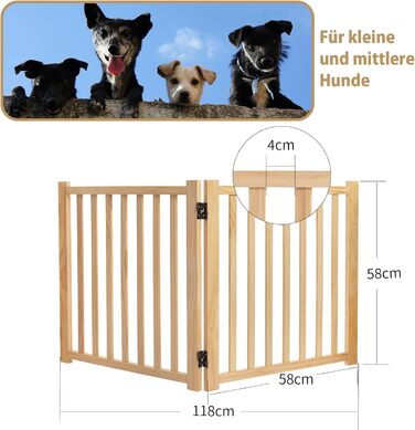 Двері-загородження для собак Pshelfy Holztür: дерев'яні, складні, для дому, 58 см