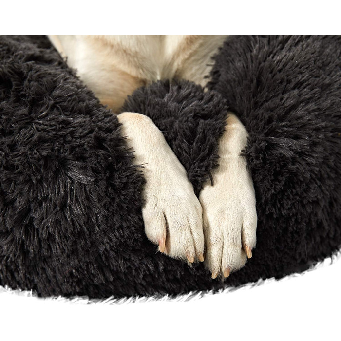 Кругле собаче ліжко ZINN, м'яке, миється, для великих собак, розмір M (діаметр 70 см), темно-сірий