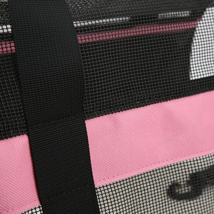 Сумка-переноска для тварин Cloimei Premium 600D Nylon, рожева, для подорожей, з вентиляцією, регульований ремінь