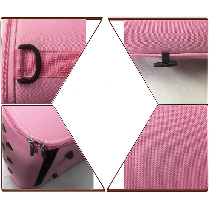 Сумка для кота | Переноска для тварин з регульованим плечовим ременем, для подорожей, прогулянок, літака, ветеринара, міста та хатчингу (Рожева, L)