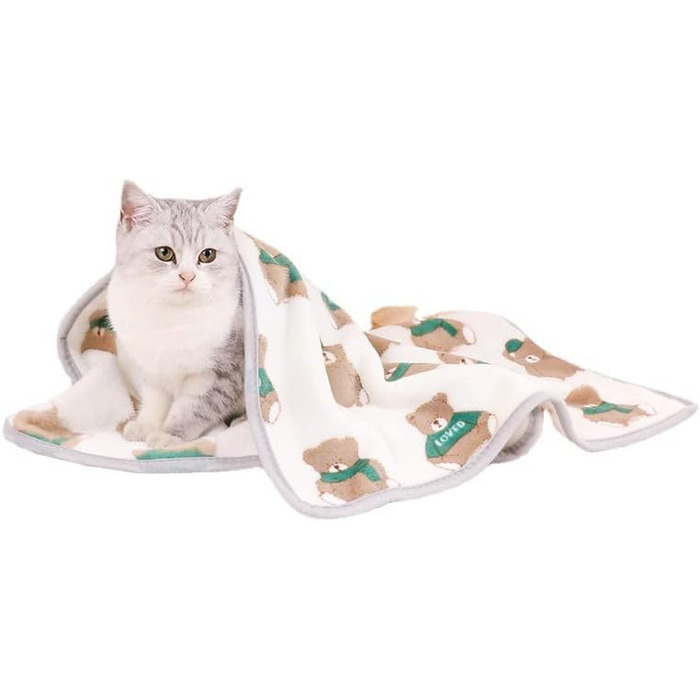 М'яка тепла ковдра для собак та котів з флісу, блакитна, розмір L