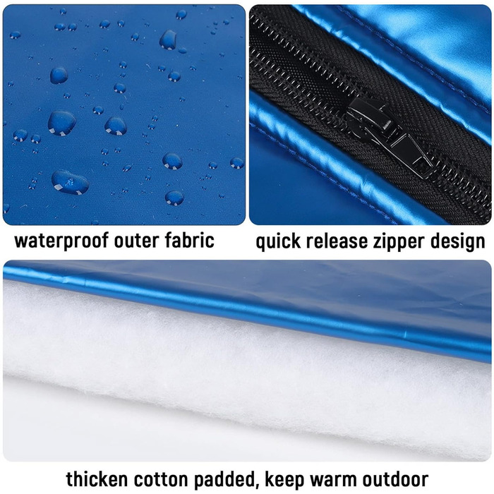 Водонепроникна зимова куртка для собак та котів SALLLEE LUCKY STORE з кільцем D, блакитна (XL)