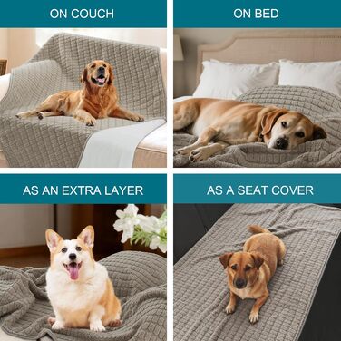 Водонепроникний плед для собак та котів H.Versailtex, 80 x 100 см, пісочний колір