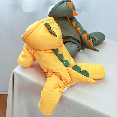 Зимовий костюм для собак - теплий комбінезон з капюшоном, тепла куртка-комбінезон для собак (Зелений, M)