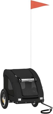 Причіп для велосипеда, переноска для собак, чорний, Oxford-тканина та метал, 93954