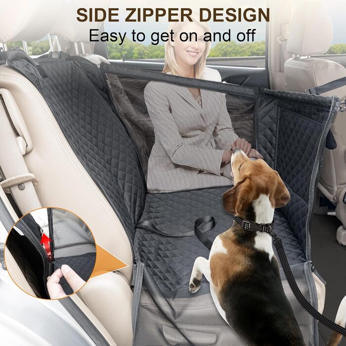 Автомобільний сидіння для собак середніх порід до 22 кг, складаний, водовідштовхувальний, з ременем безпеки та антиковзною основою