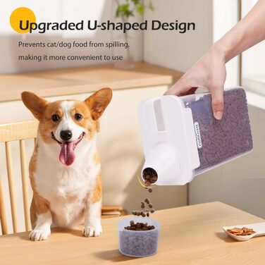 Контейнер для корму для тварин Nobleza, 2.5L, відро для корму для собак та котів з мірним стаканчиком