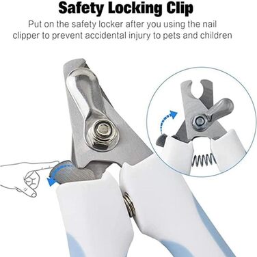 Кусачки для обрізання кігтів собак та котів, нержавіюча сталь, професійний інструмент для грумінгу з захистом від перерізання, гостра клинка