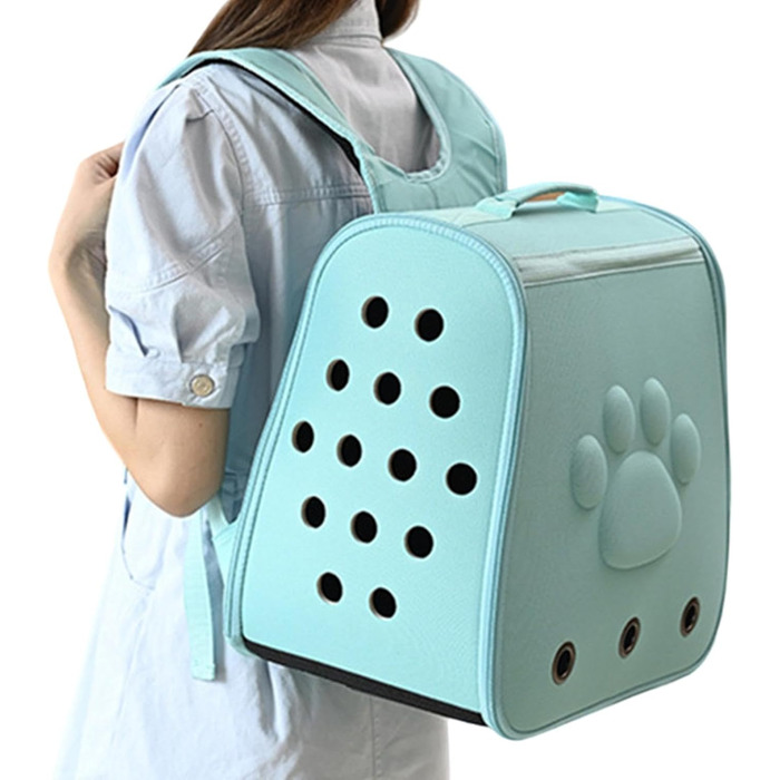 Транспортер для кошенят та цуценят: легка, дихаюча переноска для котів та собак, блакитна