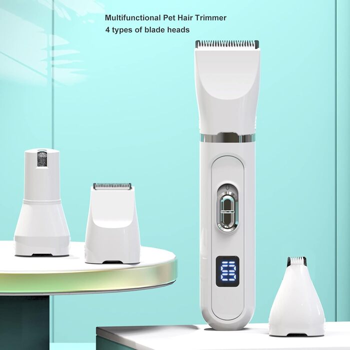 Набір для догляду за собакою: машинка для стрижки, 4 насадки, тиха, бездротова, акумуляторна, тример для лап, набір для собак, котів та інших тварин