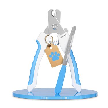 Гребінець та кусачки для собак, високоякісні, з захистом та пилочкою для нігтів, аксесуари для догляду за собаками, підходять для котів, кроликів та морських свинок, блакитні