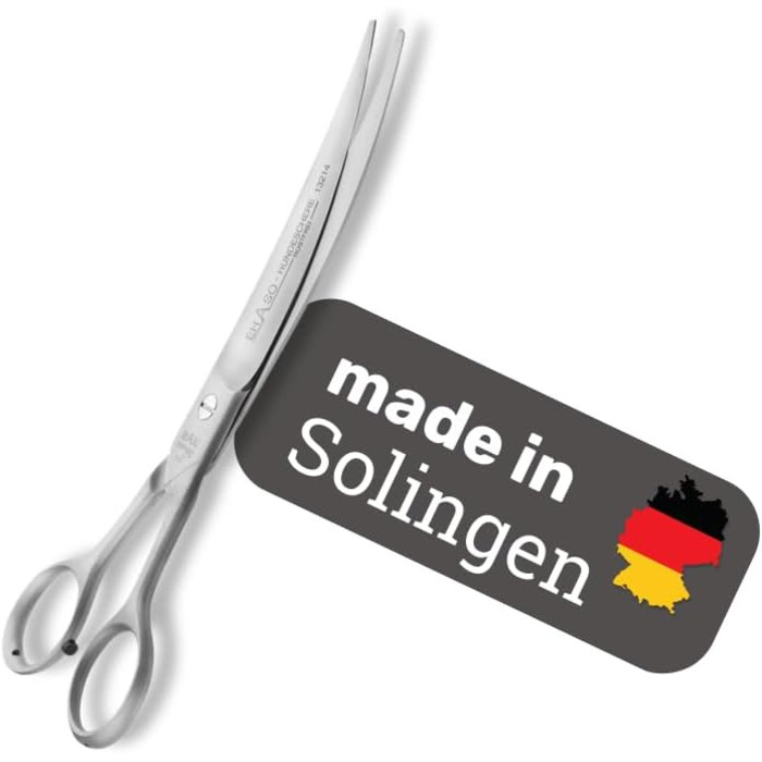 Ножиці для грумінгу собак EHASO, вигнуті, з гладким лезом, нержавіюча сталь, 20 см, матові