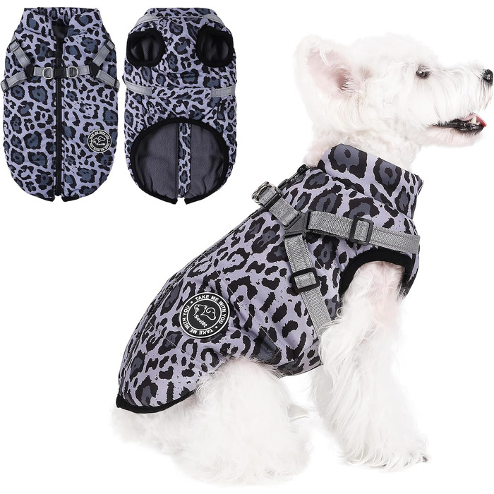 Теплий зимовий одяг для собак Savlot: куртка з флісу, водонепроникна, для холодної погоди, S, сіра