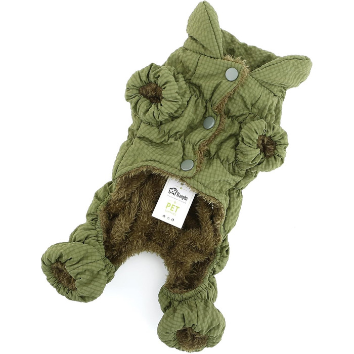 Зимовий теплий комбінезон для собак, водонепроникний, з флісовою підкладкою, для маленьких порід (Йоркширський тер'єр, Чихуахуа), XL, зелений