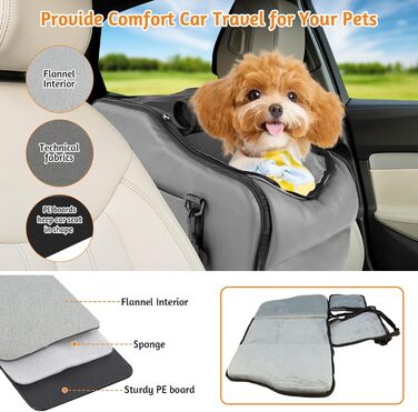 Автокрісло для собак та котів LIROPAU – зручне та безпечне автокрісло для маленьких тварин з захисними гаками та регульованими ременями