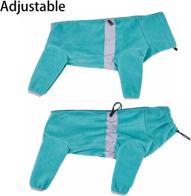 Теплий флісовий одяг для собак, зимовий, з довгим рукавом, для чотирилапих, регульований, для собак маленьких та середніх розмірів, розмір XS (Синій)