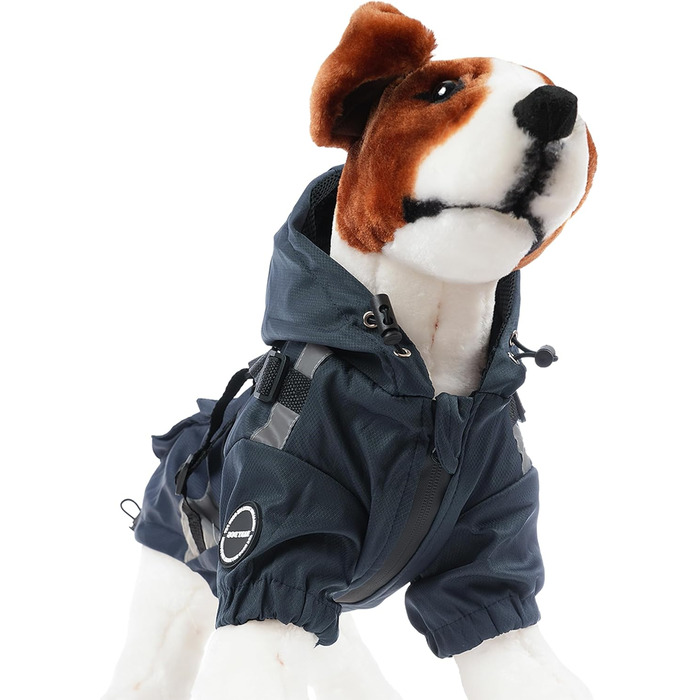 Водонепроникний дощовик для собак, куртка для собак малих та середніх порід, дощовик з кільцем для повідка - Стиль A, темно-синій, розмір S Стиль A темно-синій S