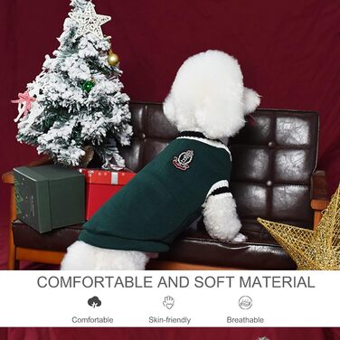 PETCUTE Теплий зимовий одяг для собак та котів, пуловер для маленьких, середніх та великих собак, зелений (2XL)