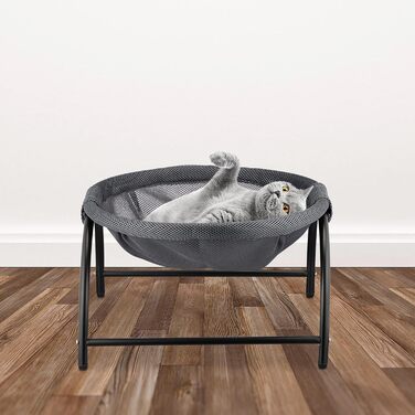 Крісло-гамак для котів Relaxdays, стояче, підвісне, 25 x 44 x 42 см, темно-сірий/чорний