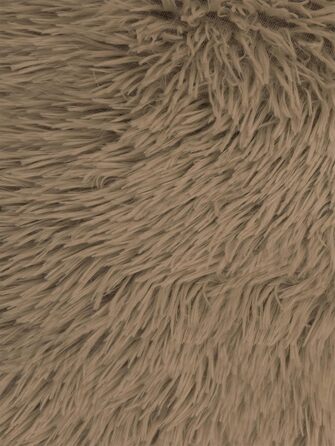 Кругле собаче ліжко Normani для великих і маленьких собак - ергономічна подушка-донат, собача лежанка з високим бортиком, колір коричневий, розмір 60x60x22 см