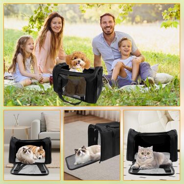 Транспортна сумка для кота та собаки 51x33x33 см. Складана переноска для тварин до 7,5 кг. Підходить для котів, собак, цуценят, маленьких та середніх порід. Ідеальна для подорожей на авто.