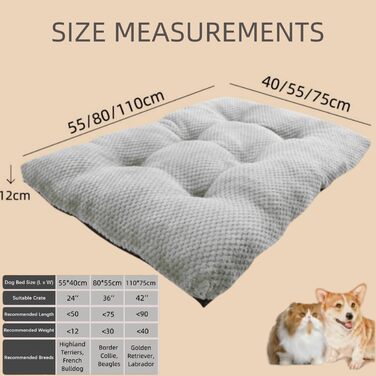 М'яка підстилка для собак Fesky: підстилка в переноску, лежанка для собак, килимок для песиків, 55x40 см сірий